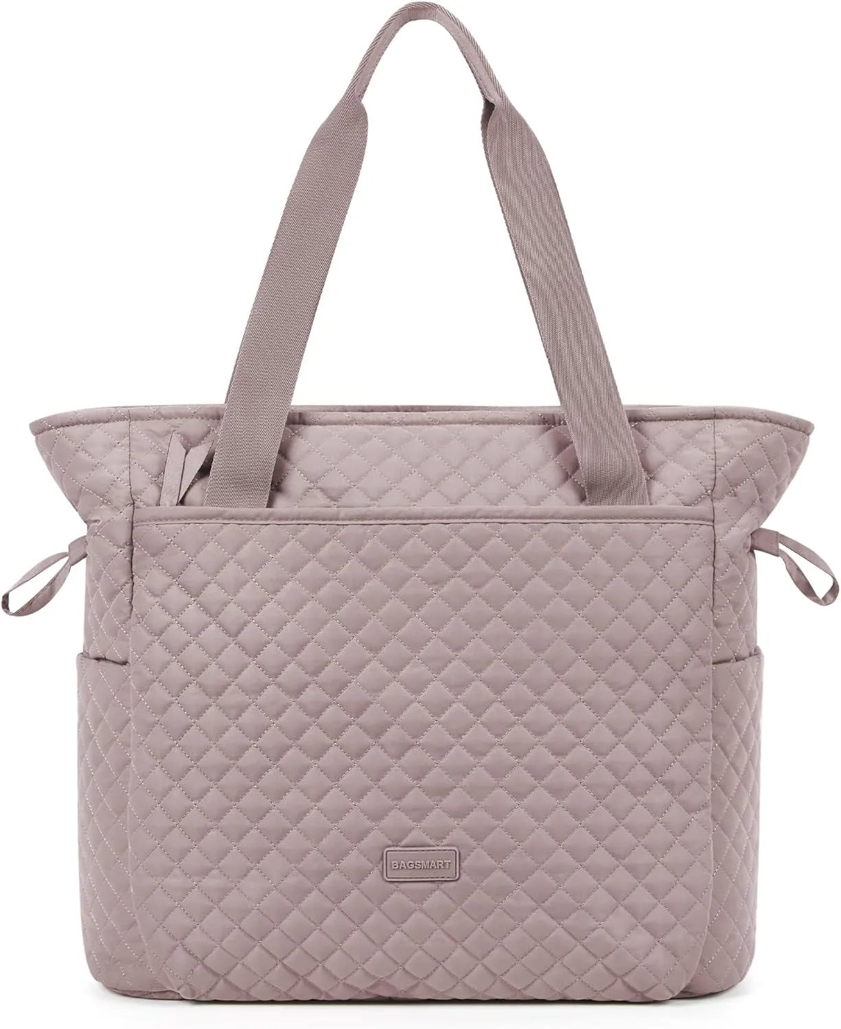 BAGSMART 25L Quilted Tote Bag Large Shoulder Bag with Top Handle for Women, Machine Washable Work Travel Handbag