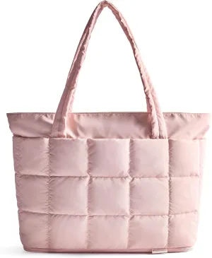 BAGSMART Expandable Tote Bag for Women, Zipper Puffer Work Tote with Water-Resistant Quilted, Nurse and Carry-On Travel Bag