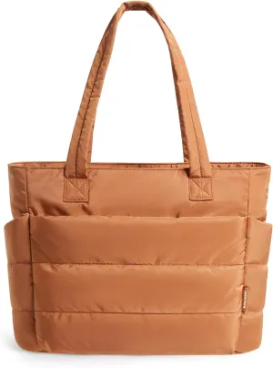 BAGSMART Tote Bag for Women, Lightweight Puffy Tote Bag with Compartments, Quilted Shoulder Bag Handbag for Travel, Work