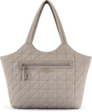 BAGSMART Tote Bag for Women, Lightweight Travel Purse with Zipper, Quilted Puffer Shoulder HandBags for Work