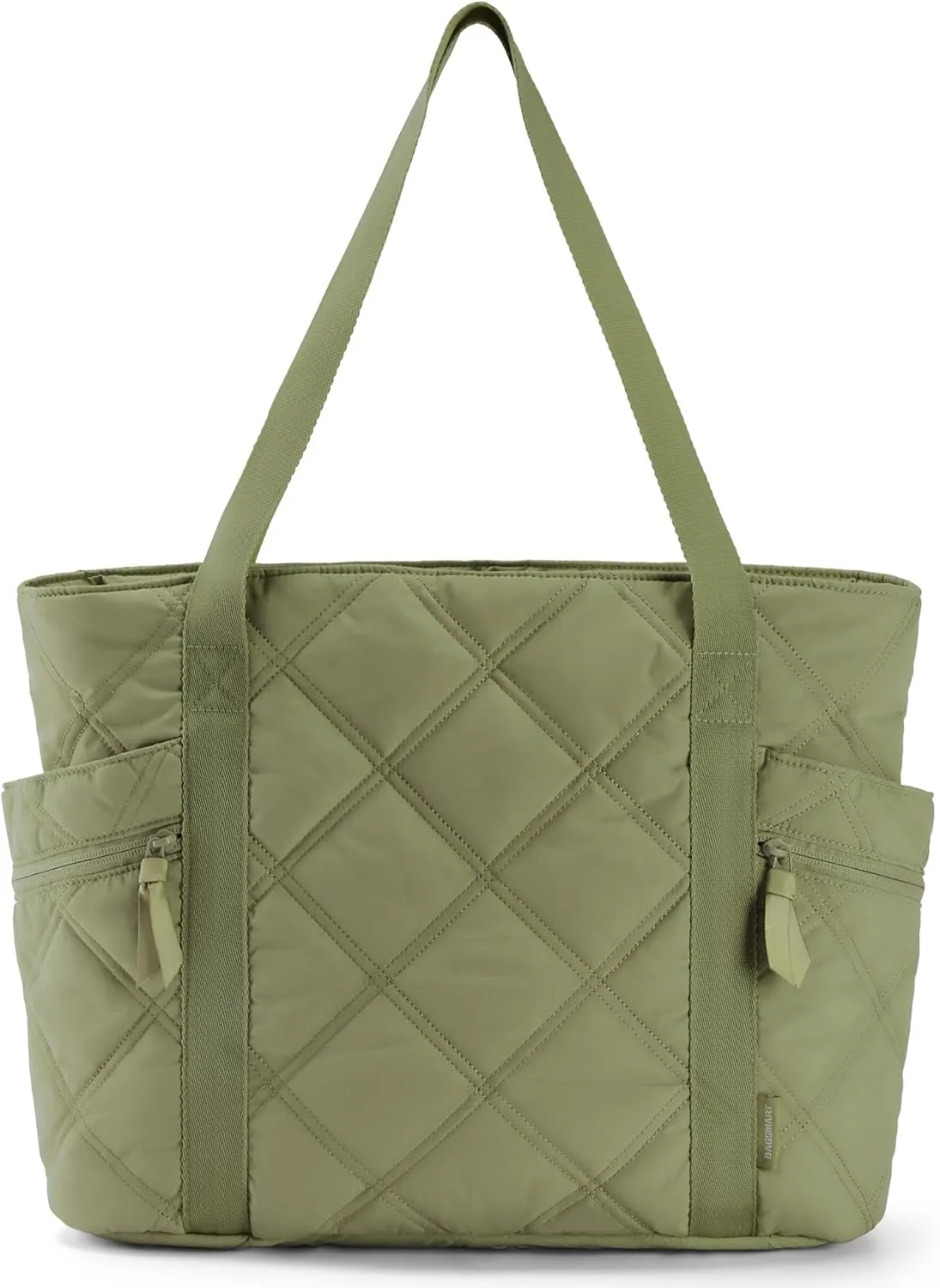 BAGSMART Tote Bag for Women, Puffer Work Tote with Zipper, Travel Essentials Quilted Nurse Travel Hospital Bag