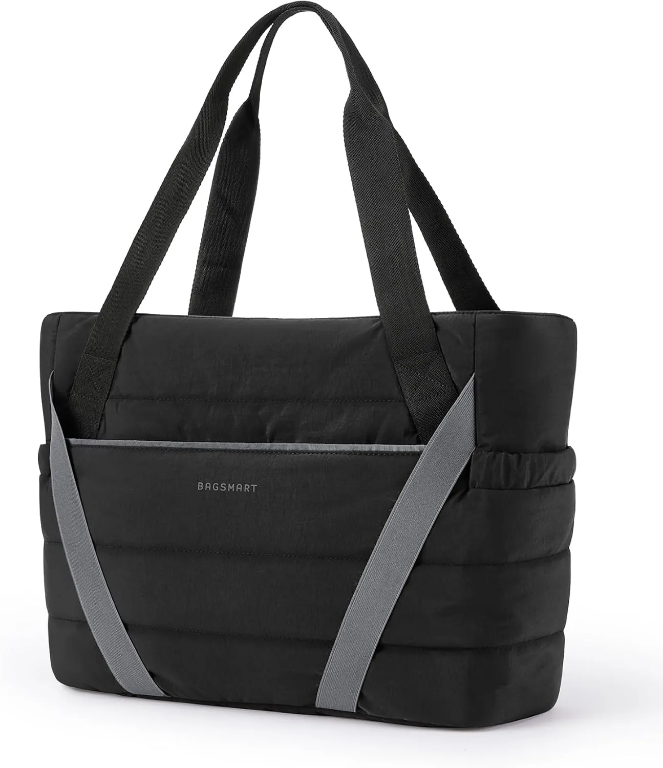 BAGSMART Tote Bag for Women with Zipper and Yoga Mat Straps for Travel Sport Work Quilted Tote