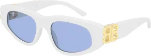 Balenciaga BB0095S White/Light Blue 53/19/135 women Sunglasses