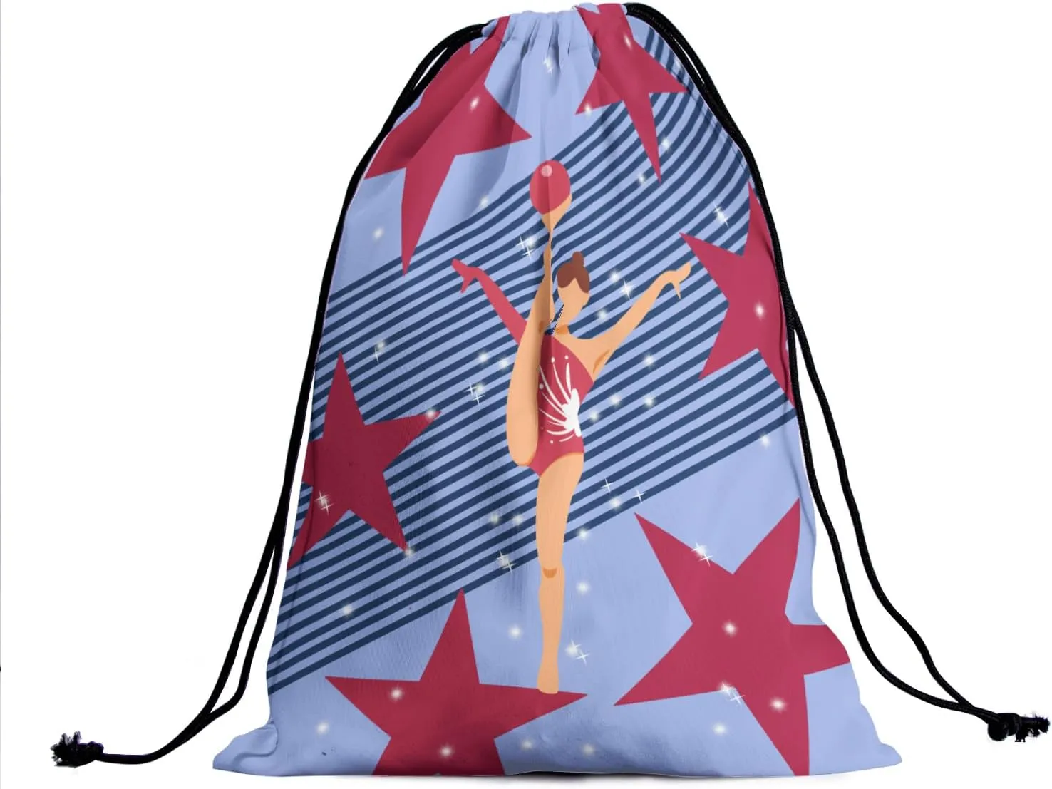 Ball Artistic Gymnastics Grip Bag Stars Stripe Gymnast Drawstring Bag Gym Art Athlete Bag