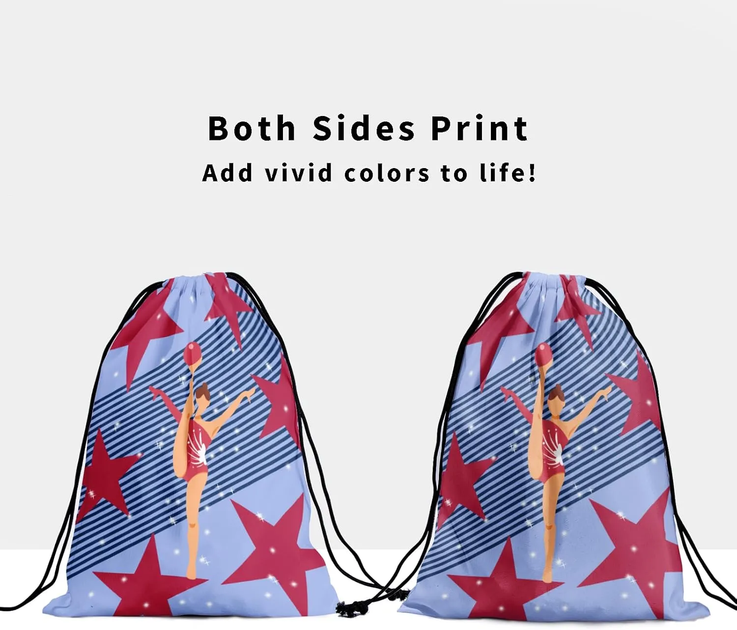 Ball Artistic Gymnastics Grip Bag Stars Stripe Gymnast Drawstring Bag Gym Art Athlete Bag