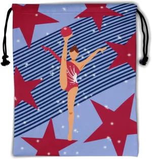 Ball Artistic Gymnastics Grip Bag Stars Stripe Gymnast Drawstring Bag Gym Art Athlete Bag