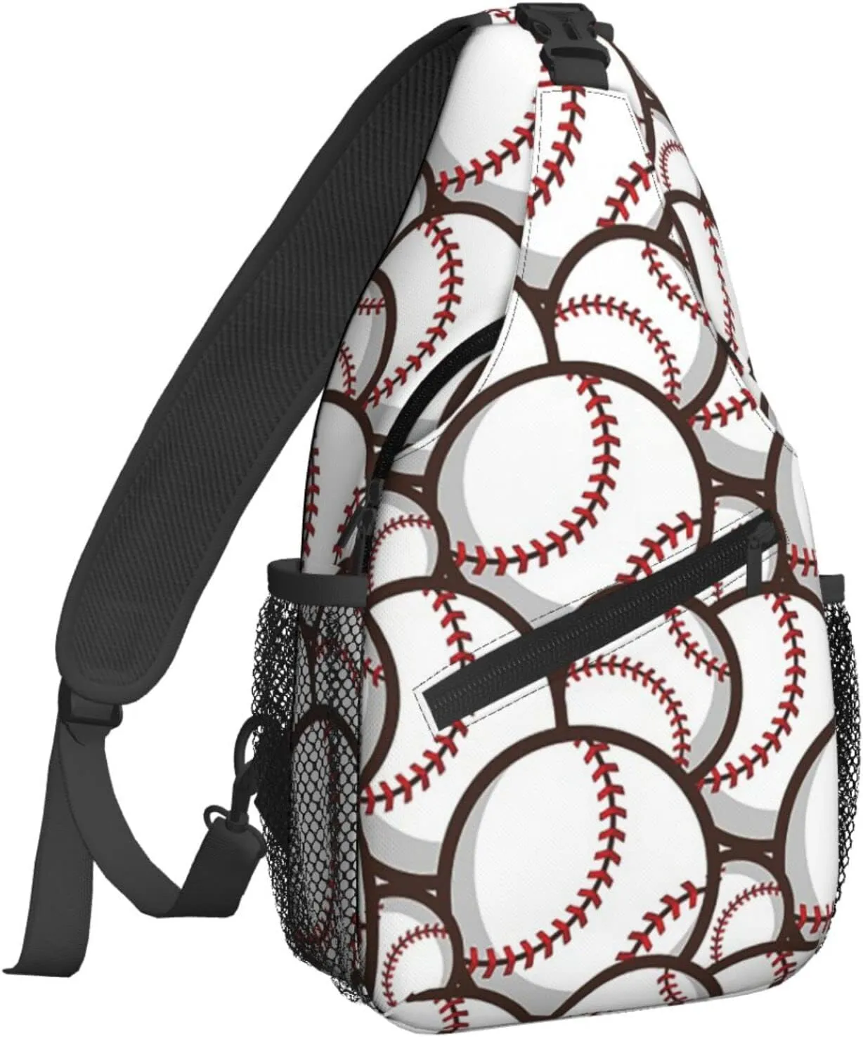 Ball Baseball Pattern Crossbody Bags for Women Trendy Sling Backpack Men Chest Shoulder Bag Gym Cycling Travel Hiking Daypack