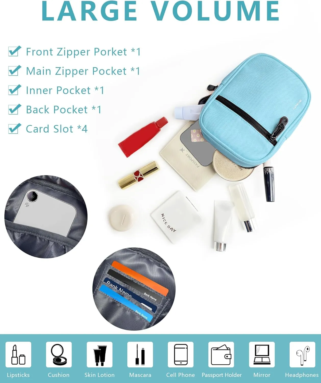 BAPHITY Crossbody Bag Sling Purses for Women Trendy, Convertible Multi Position Fanny Back Pack Sling Bag for Women Cross Body