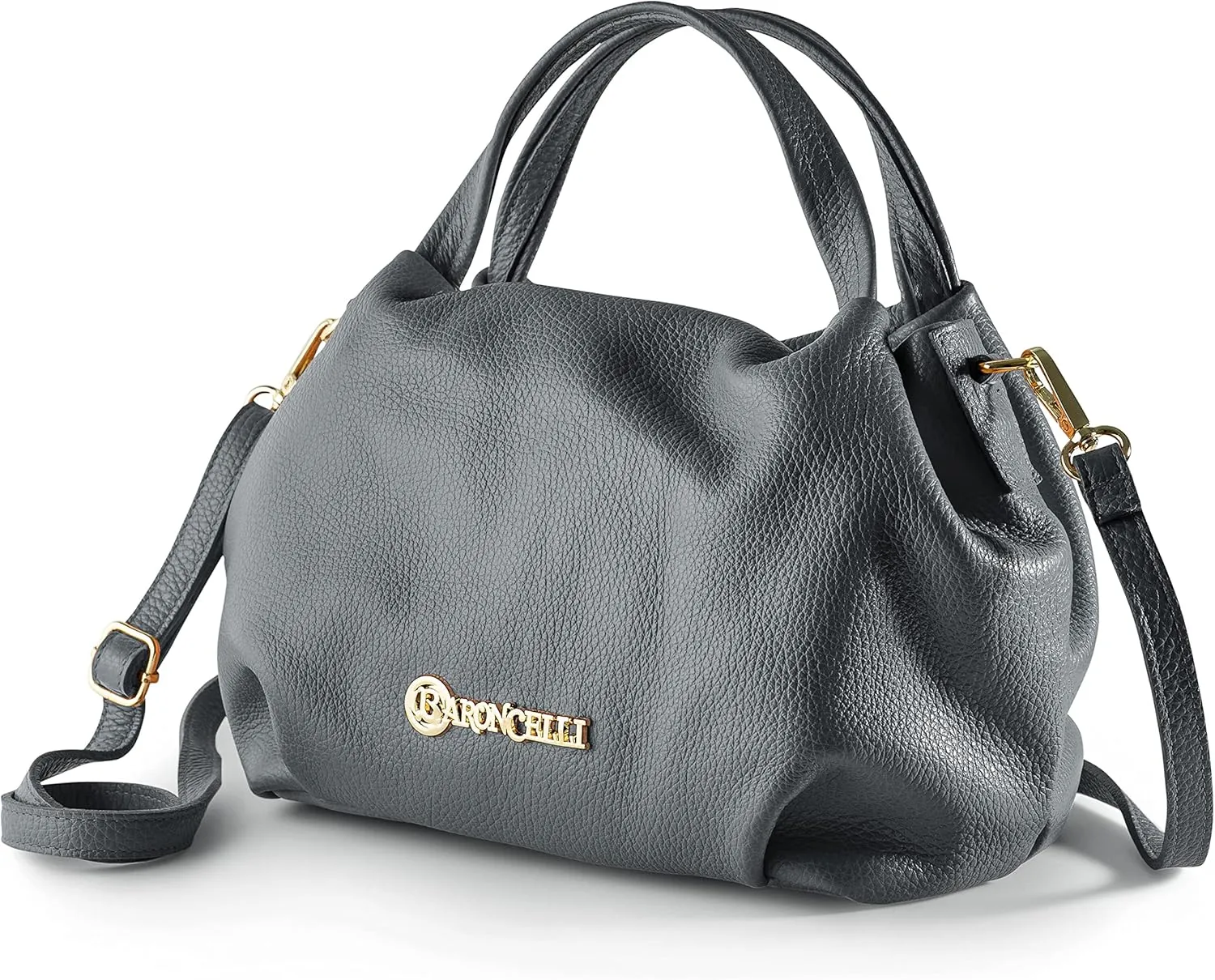 Baroncelli Italian Leather Purse for Women Genuine Soft Leather Medium Size Shoulder Crossbody Bag Made in Italy