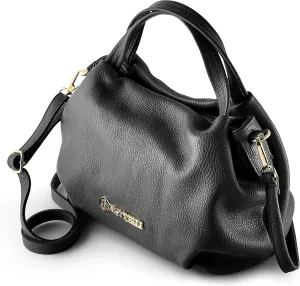 Baroncelli Italian Leather Purse for Women Genuine Soft Leather Medium Size Shoulder Crossbody Bag Made in Italy