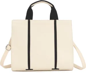 Barsine Small Tote Bags for Women Work Fashion Canvas Handbag with Pockets Satchel Shoulder Bag