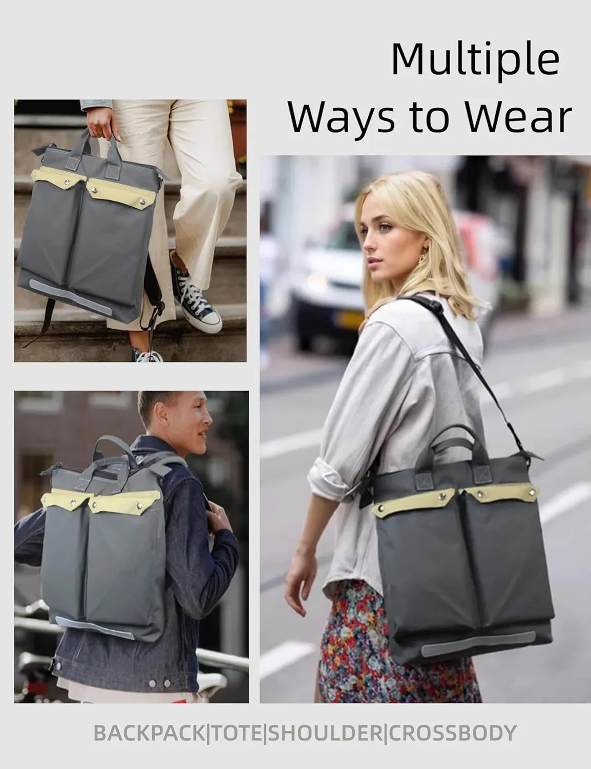 BASICPOWER Convertible Backpack Rucksack for Women and Men; Casual Waterproof Daypack Laptop Tote Bookbag for Work, College, Travel, Weekender and Everyday Use