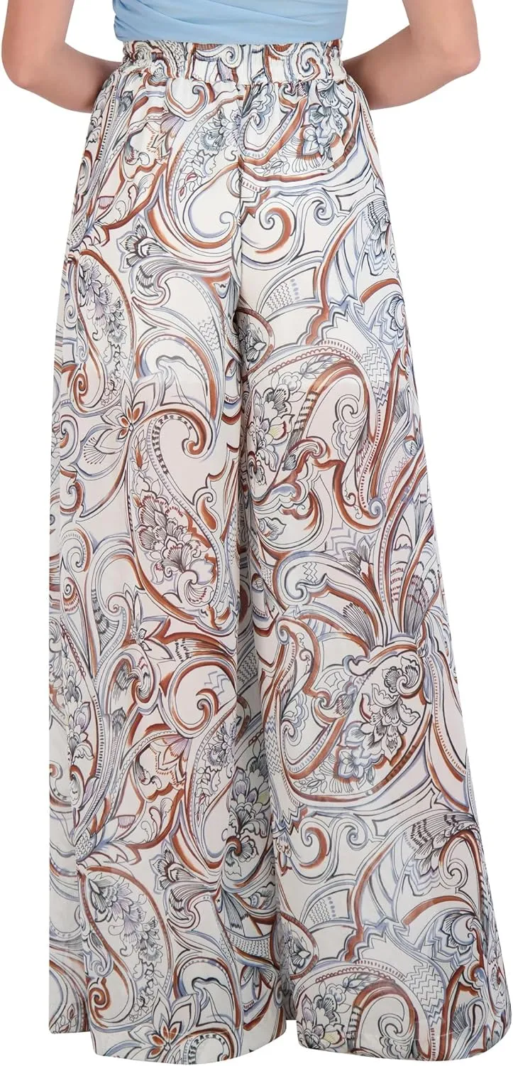 BCBGMAXAZRIA Women's Elastic Waist Wide Leg Pants