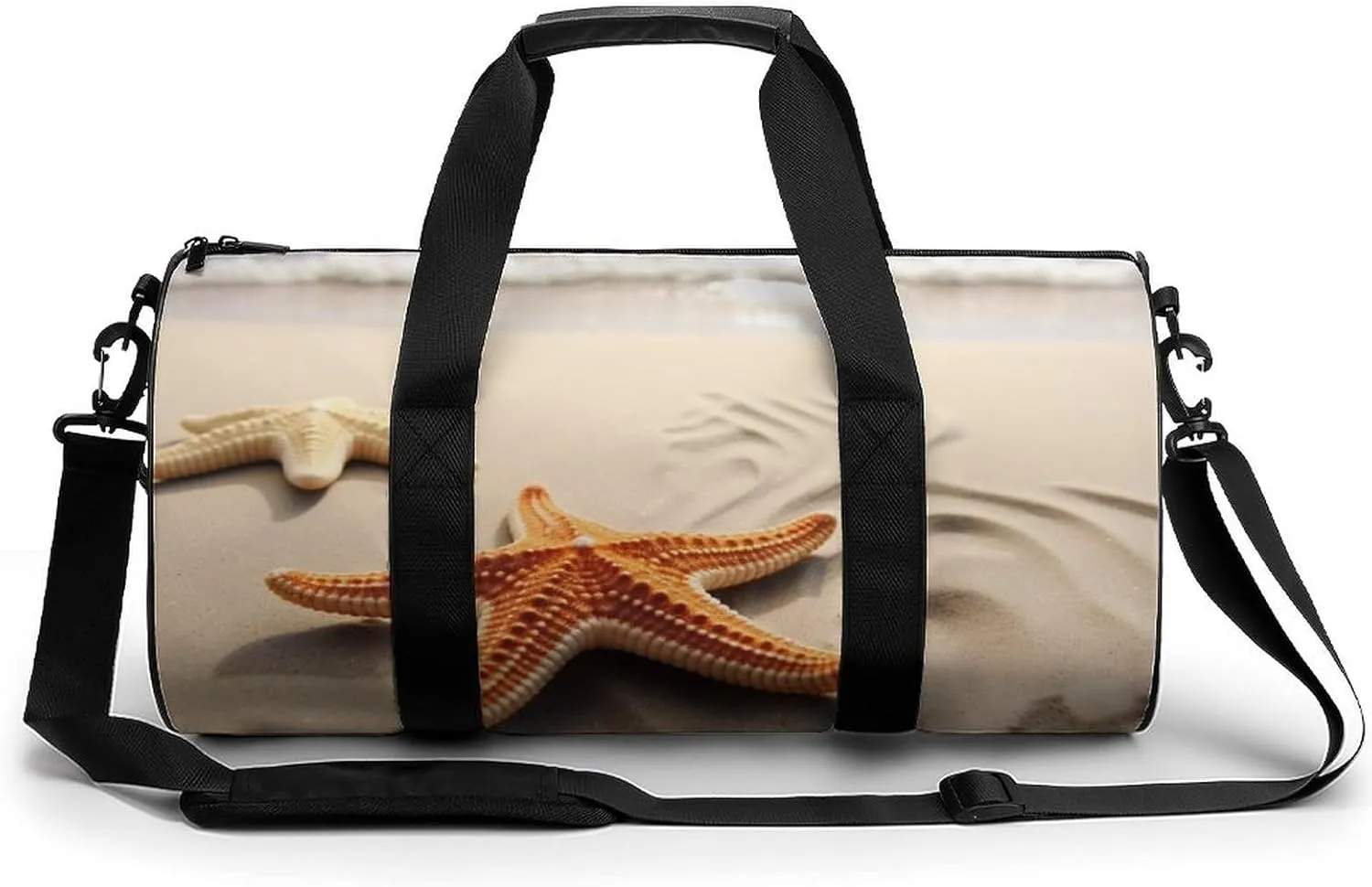 Beach Landscape Gym Bag Small Travel Duffle Bag with Compartment Carry On Weekender Bag for Women Men