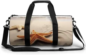 Beach Landscape Gym Bag Small Travel Duffle Bag with Compartment Carry On Weekender Bag for Women Men