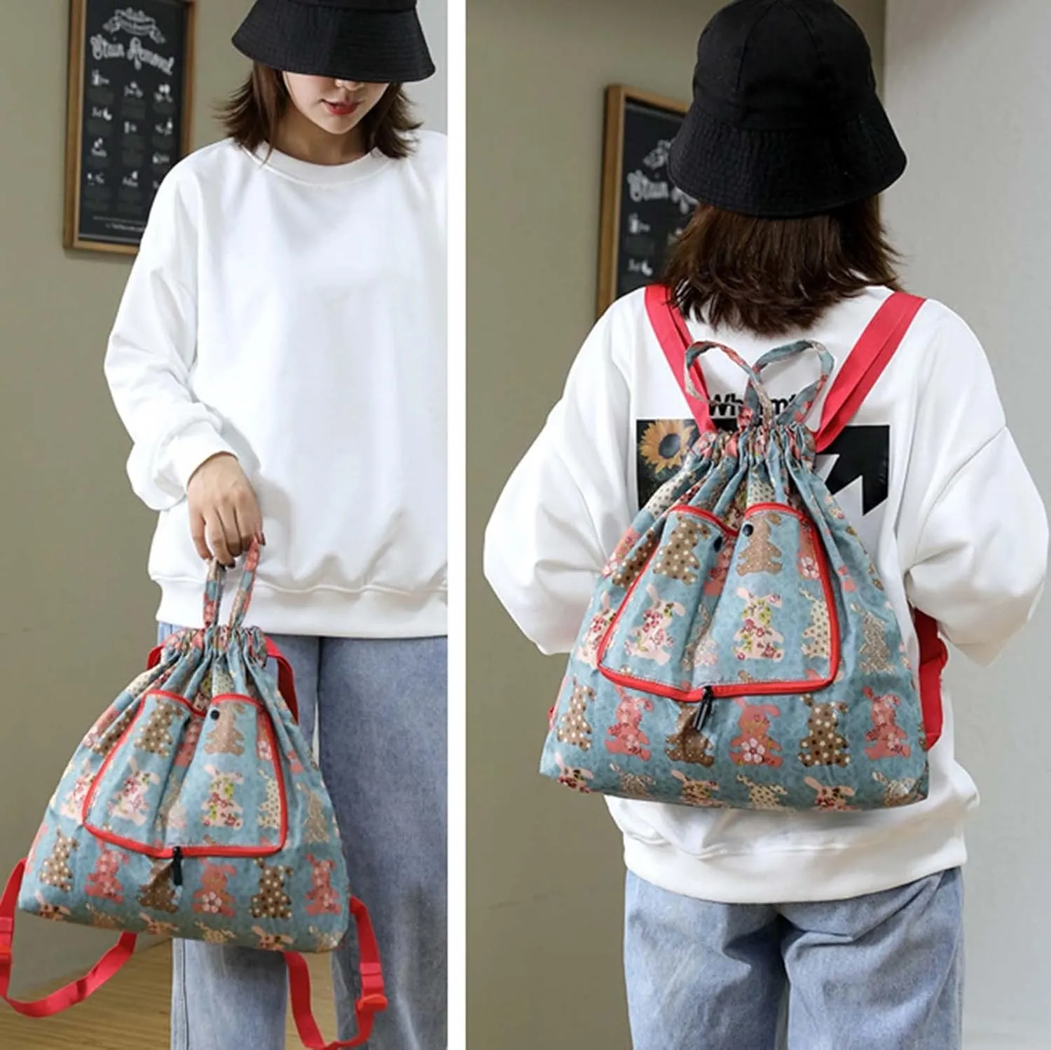 Beach Tote Bag Drawstring Seal Folding Sports Fitness Backpack Light Travel Day-Pack For Gym Outdoor Mens Beach Travel
