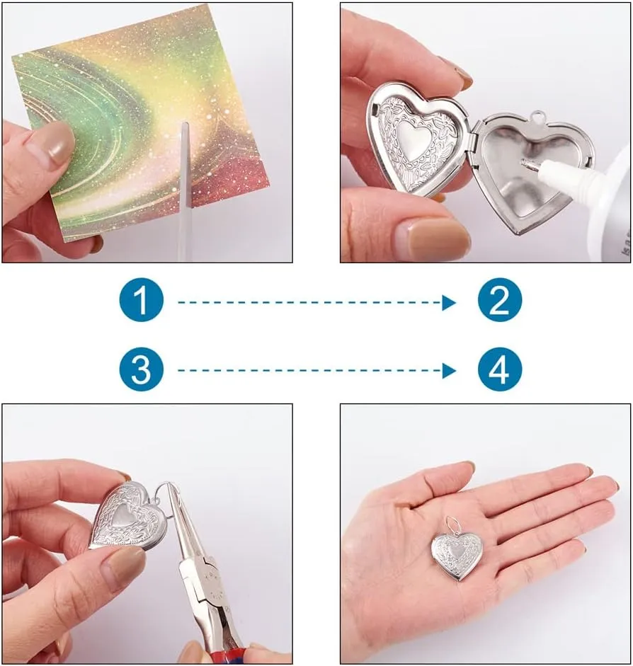 Beadthoven 10pcs Locket Pendants Photo Frame Charms for Necklaces DIY Jewelry Making Personalized Accessories Decoration Supplies