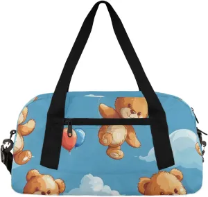 Bear Balloon Gym Bag Grizzly Bear Cub Gym Bag Wet/Dry Bag With Extra Drawstring Backpack For Travelling To The Gym