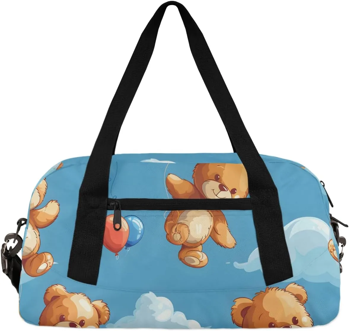 Bear Balloon Gym Bag Grizzly Bear Cub Gym Bag Wet/Dry Bag With Extra Drawstring Backpack For Travelling To The Gym