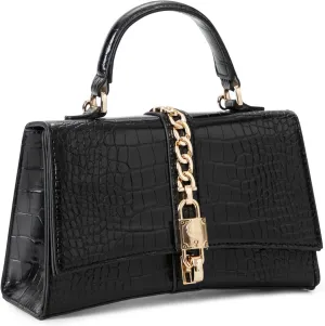 Beatfull Top Handle Purses for Women Crossbody Stylish Crocodile Leather Satchel Bag Chain Square Shoulder Handbag