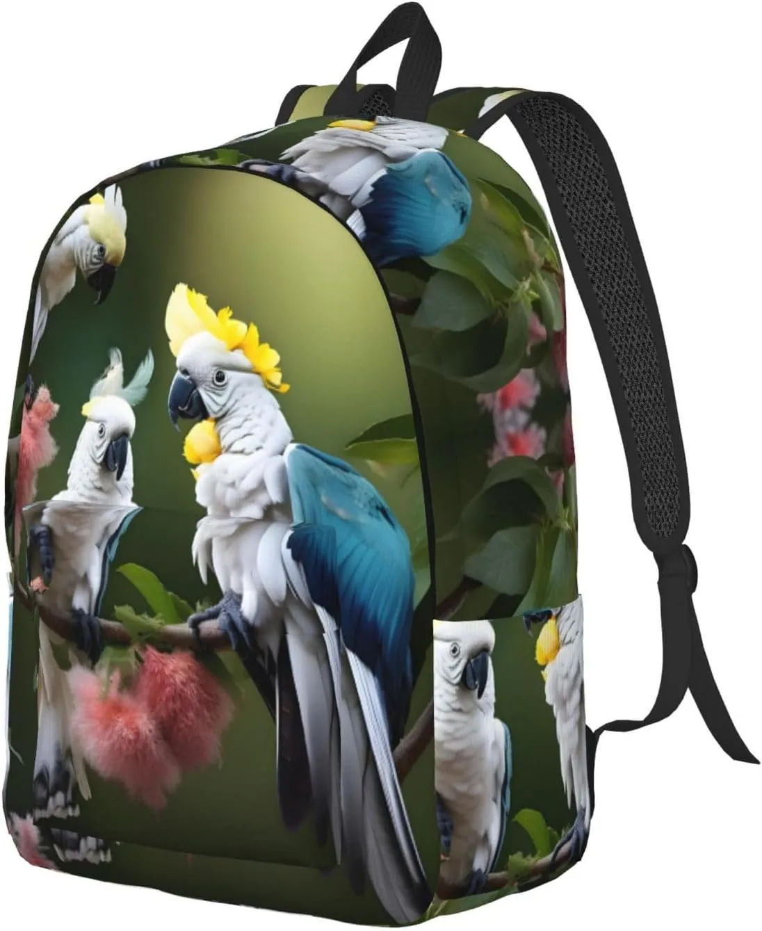 Beautiful Cockatoo Bird Flower Canvas Casual Lightweight Duffel Bag, Fashion Duffel Bag, Casual Daypack, Unisex Travel Backpack