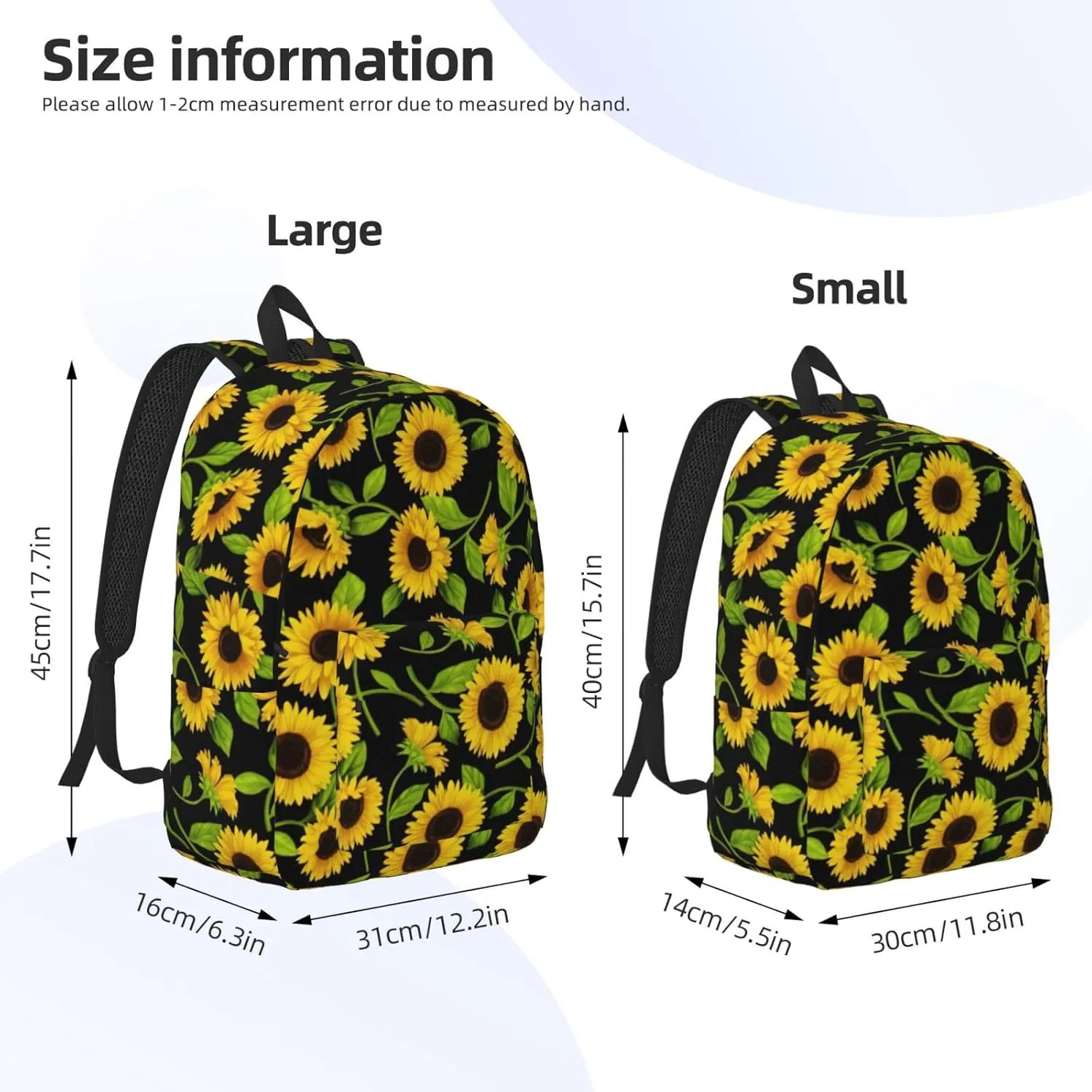 Beautiful Sunflower Canvas Casual Lightweight Duffel Bag, Fashion Duffel Bag, Unisex Travel Backpack