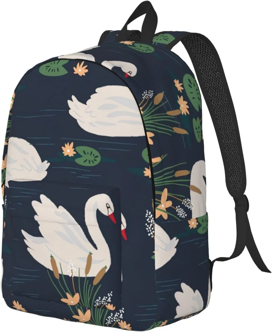 Beautiful White Swans on The Lake Canvas Casual Lightweight Duffel Bag, Fashion Duffel Bag, Unisex Travel Backpack