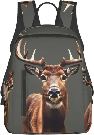 Beauty Deer print Lightweight Laptop Backpack Travel Daypack Bookbag for Women Men for Travel Work