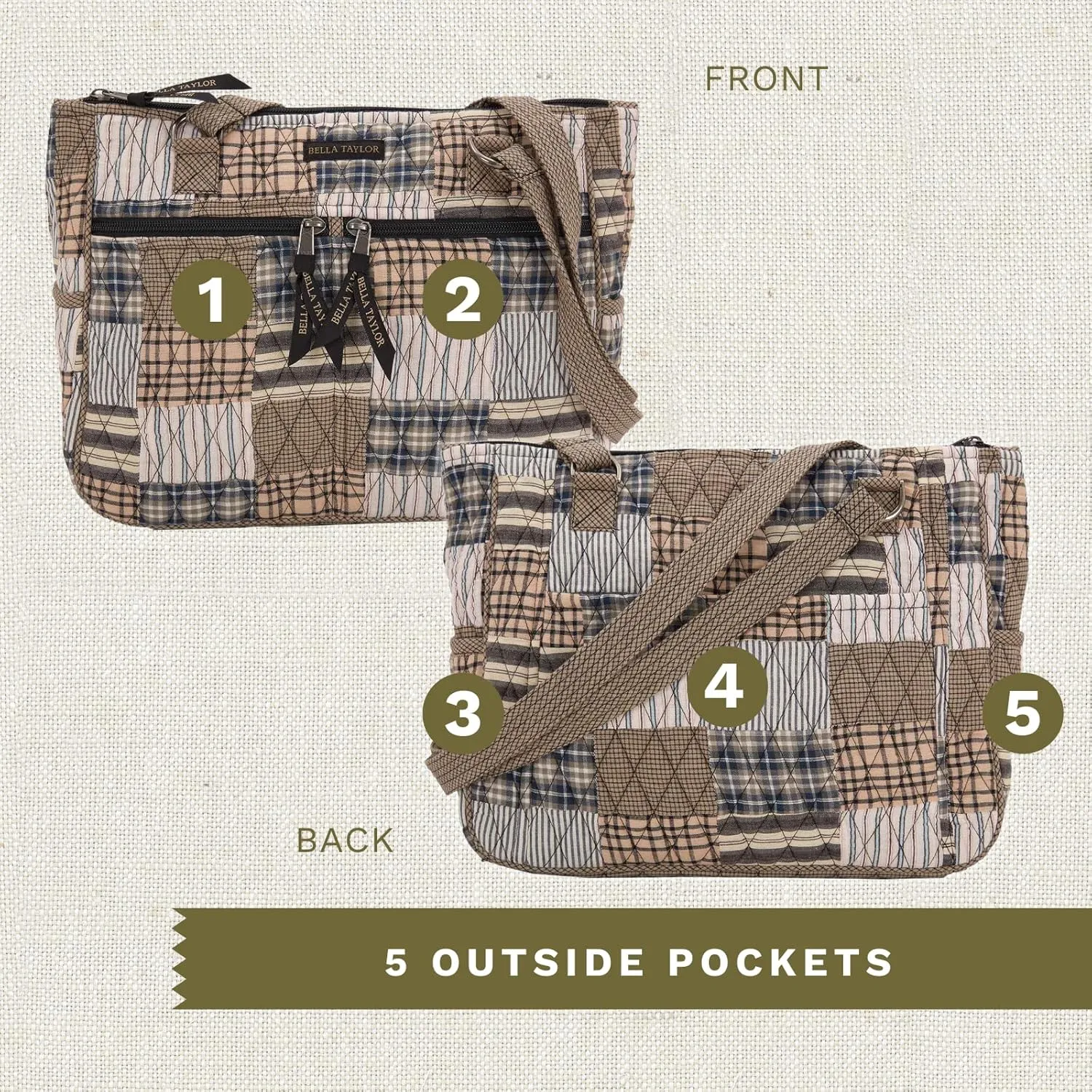 Bella Taylor Everyday Tote | Lightweight Quilted Fabric Handbags for Women