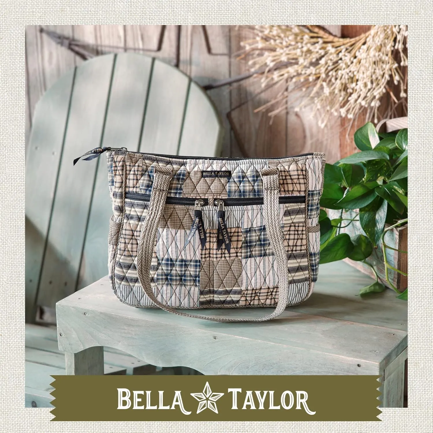 Bella Taylor Everyday Tote | Lightweight Quilted Fabric Handbags for Women