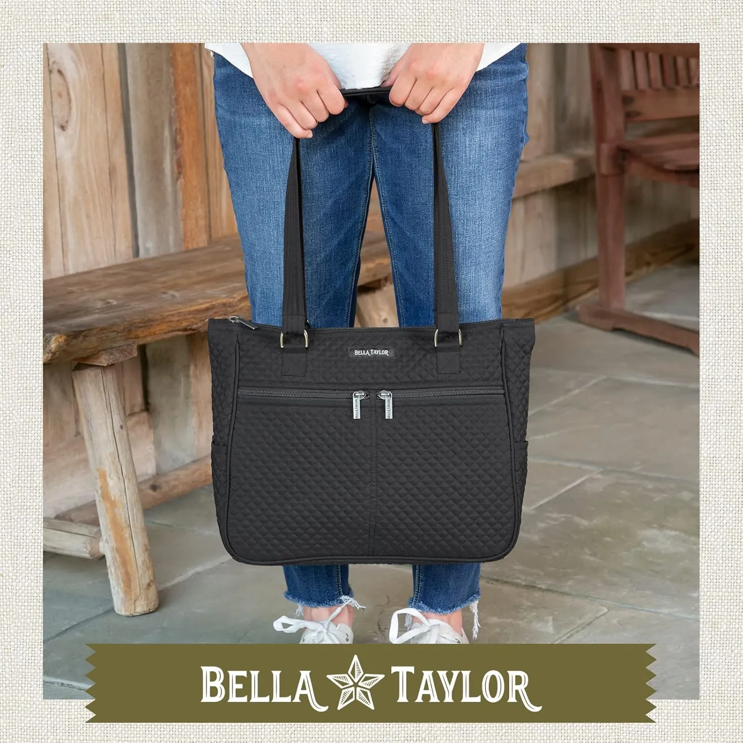 Bella Taylor Everyday Tote | Lightweight Quilted Fabric Handbags for Women