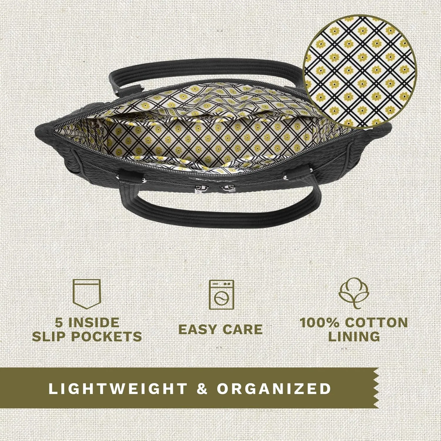 Bella Taylor Everyday Tote | Lightweight Quilted Fabric Handbags for Women