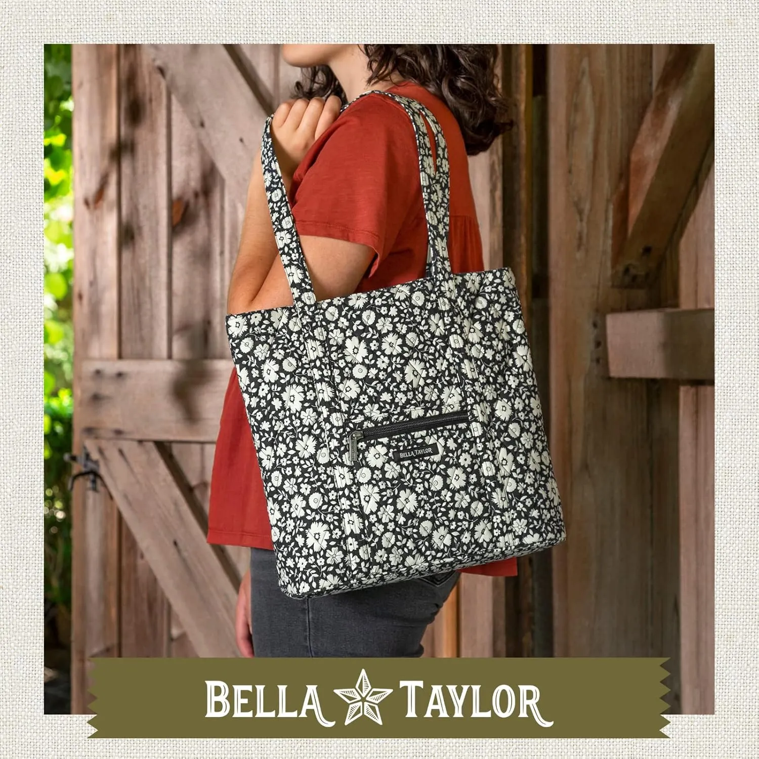 Bella Taylor Large Tote | Lightweight Quilted Fabric Tote Bags for Women