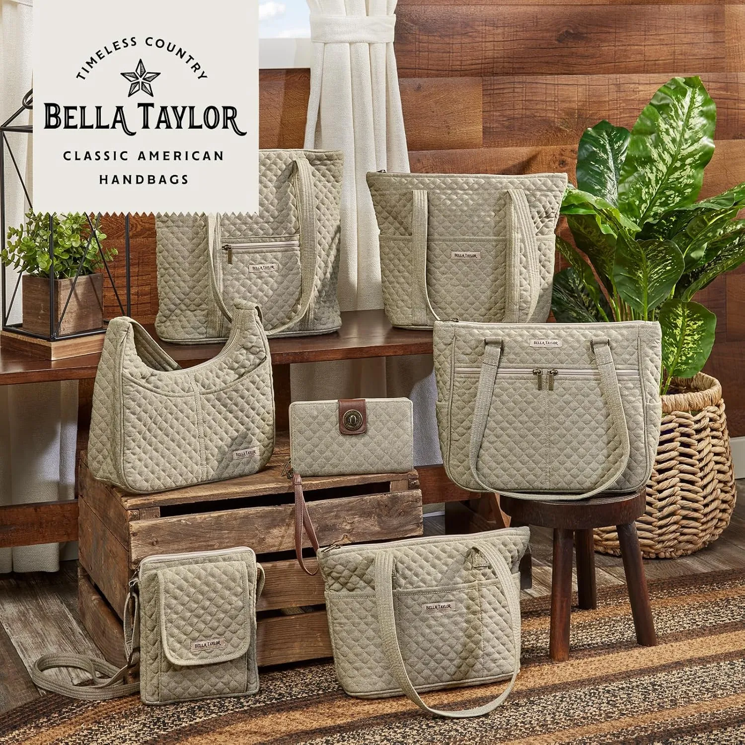 Bella Taylor Small Tote | Lightweight Quilted Fabric Purses for Women