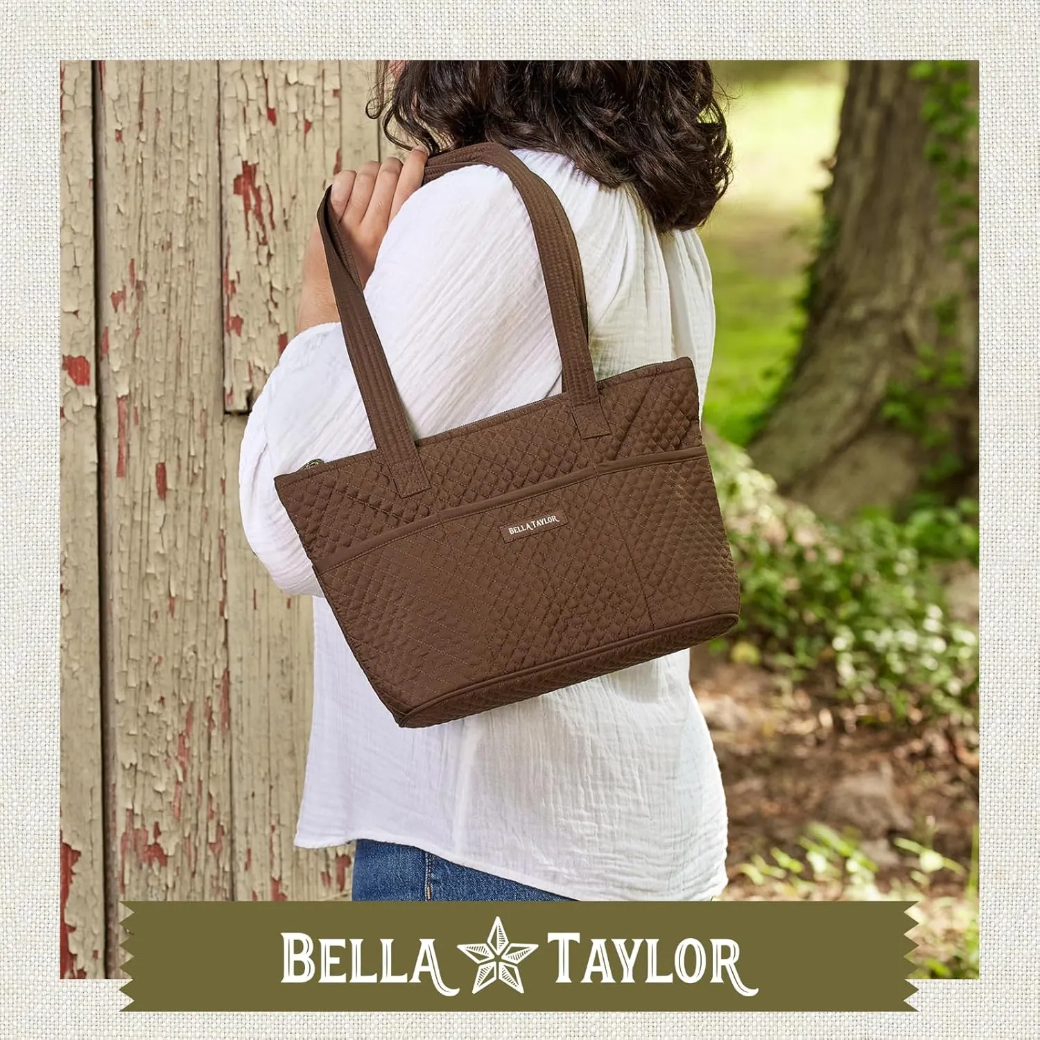 Bella Taylor Small Tote | Lightweight Quilted Fabric Purses for Women