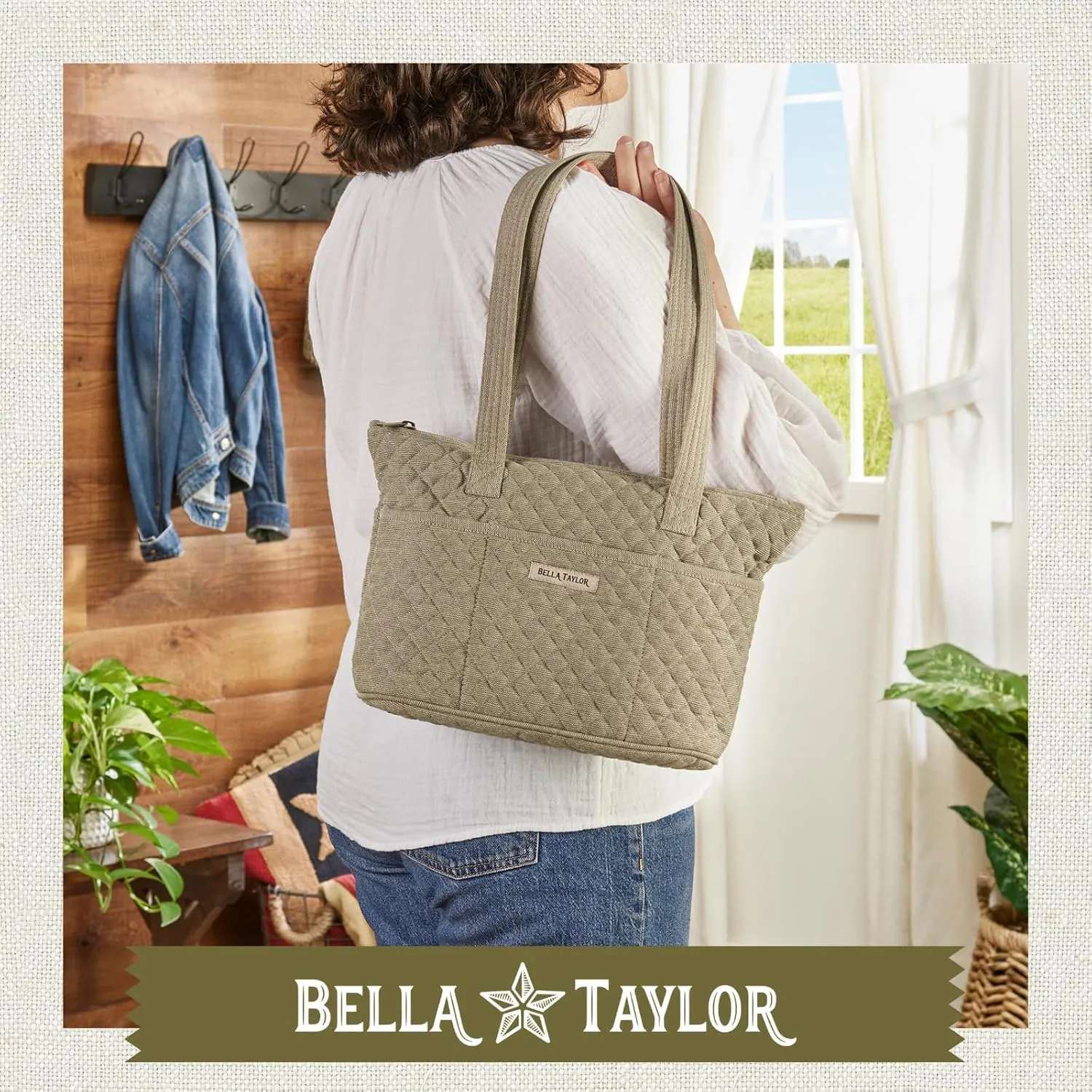 Bella Taylor Small Tote | Lightweight Quilted Fabric Purses for Women