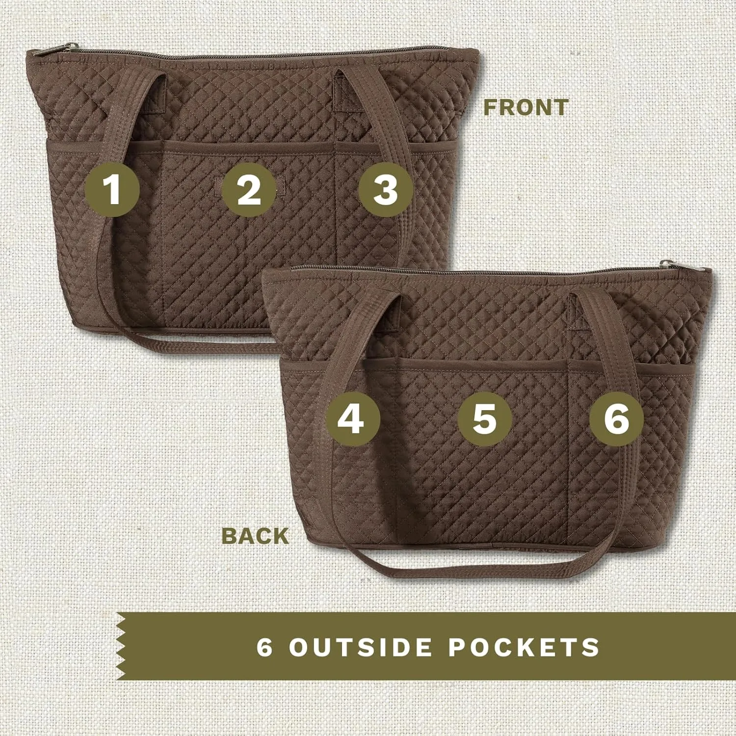 Bella Taylor Small Tote | Lightweight Quilted Fabric Purses for Women