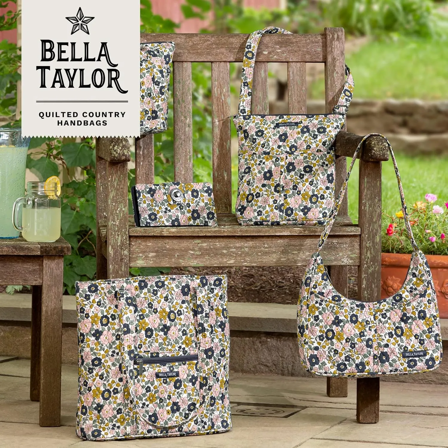 Bella Taylor Small Tote | Lightweight Quilted Fabric Purses for Women