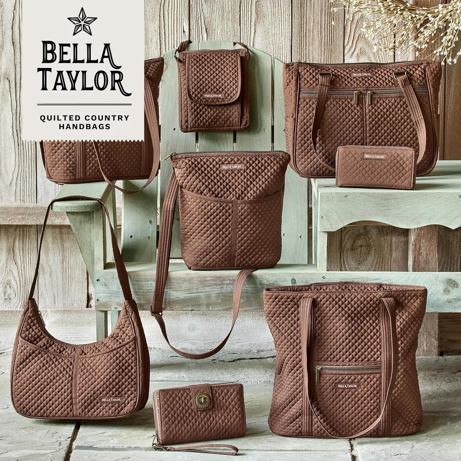 Bella Taylor Small Tote | Lightweight Quilted Fabric Purses for Women