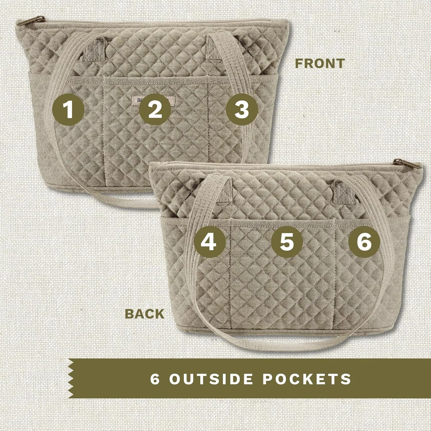 Bella Taylor Small Tote | Lightweight Quilted Fabric Purses for Women