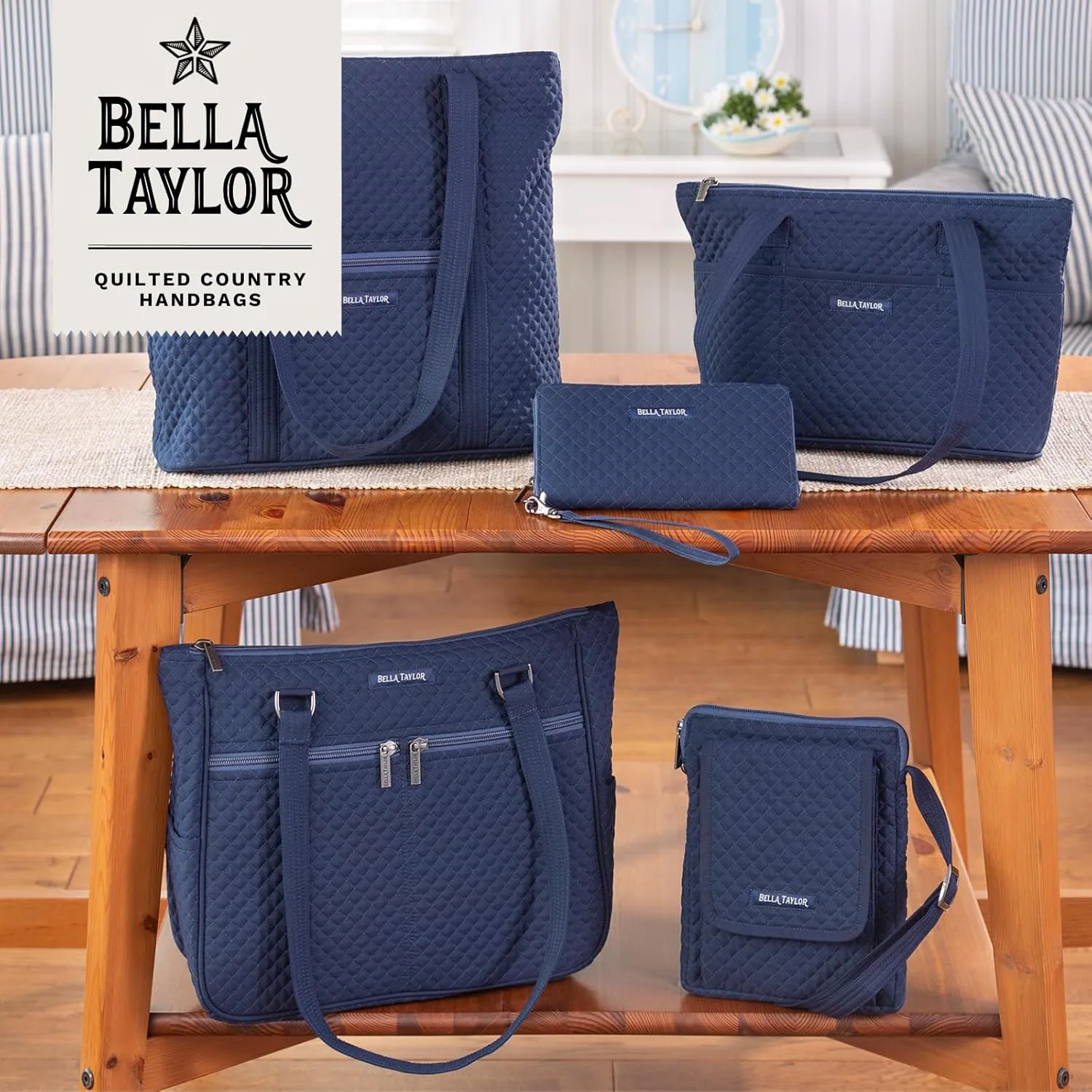 Bella Taylor Stride Tote | Lightweight Quilted Fabric Handbags for Women