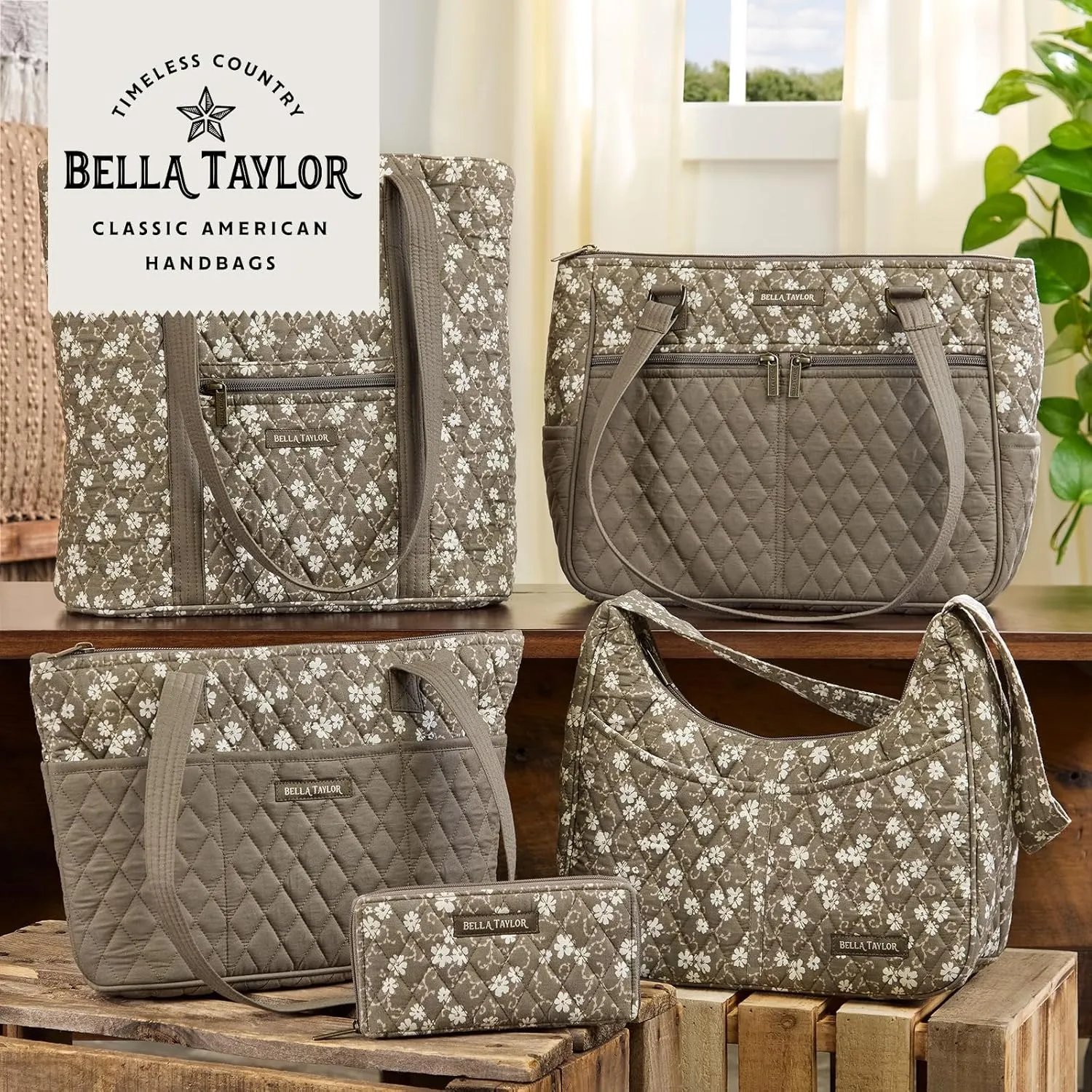 Bella Taylor Stride Tote | Lightweight Quilted Fabric Handbags for Women