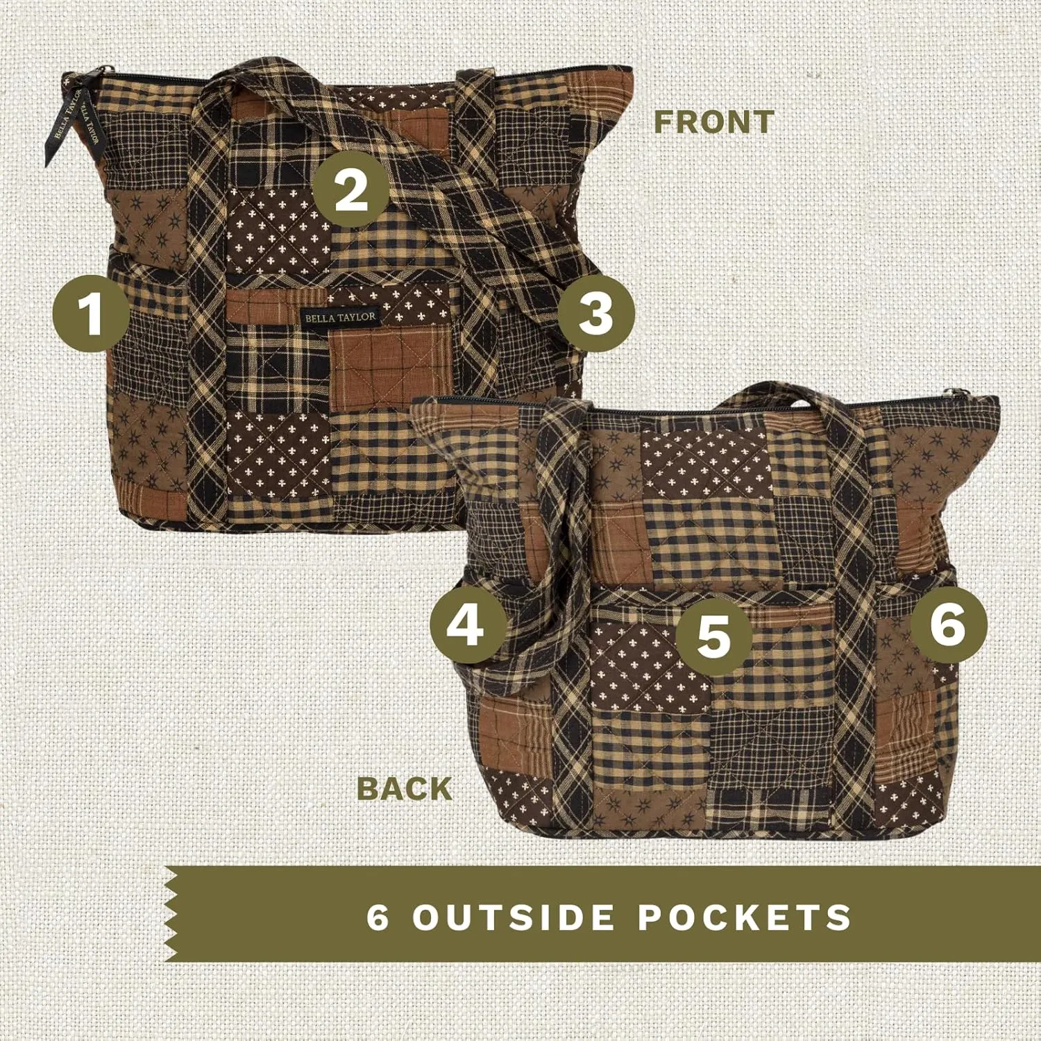 Bella Taylor Stride Tote | Lightweight Quilted Fabric Handbags for Women