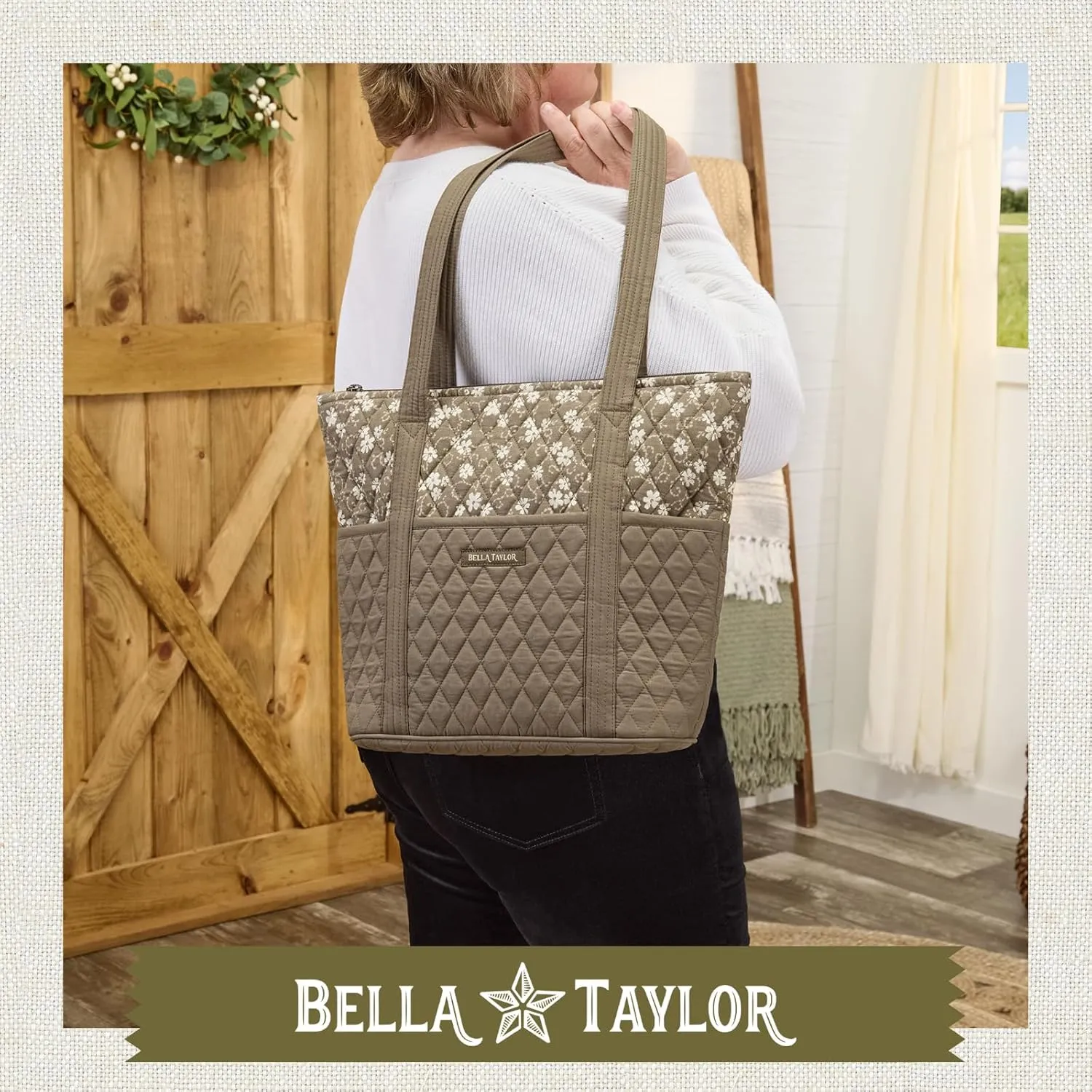 Bella Taylor Stride Tote | Lightweight Quilted Fabric Handbags for Women