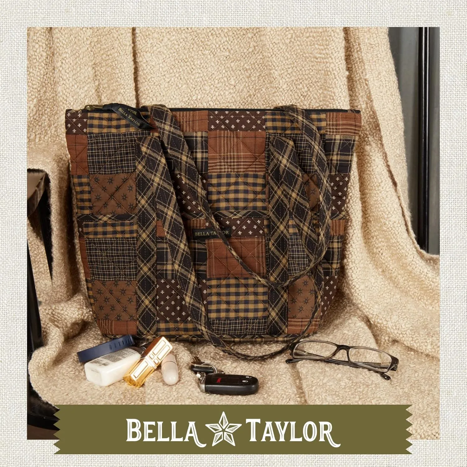 Bella Taylor Stride Tote | Lightweight Quilted Fabric Handbags for Women