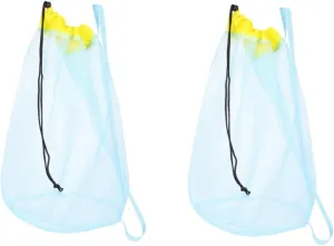 BESPORTBLE 2pcs Beach Storage Mesh Bag for Lightweight Drawstring Tote with Straps for Sand Digging Tools Shells and Swimwear Portable Beach Container