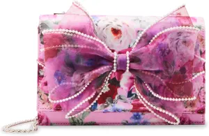 Betsey Johnson Pearl Trimmed Bow Bag