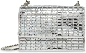 Betsey Johnson Shine On Convertible Flap Bag, Silver