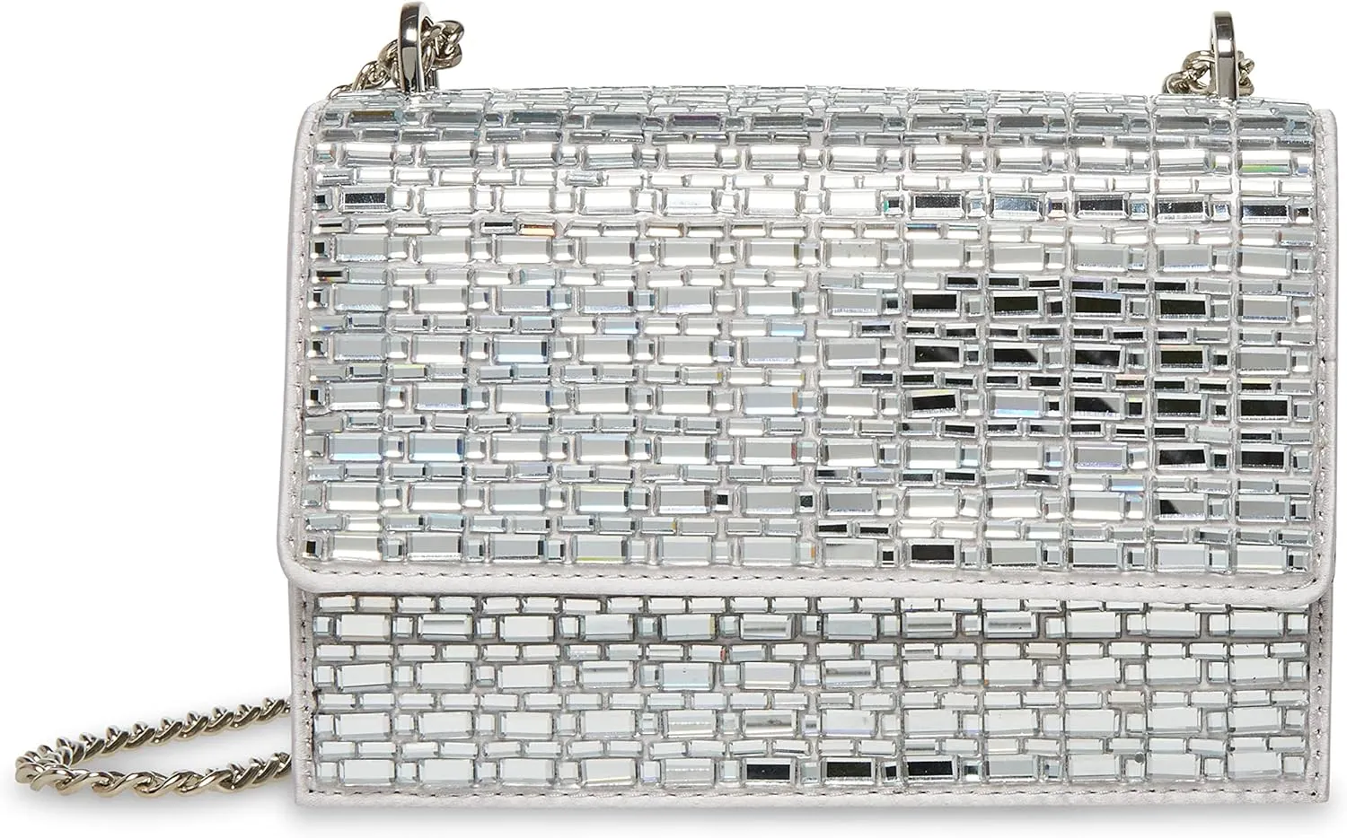 Betsey Johnson Shine On Convertible Flap Bag, Silver