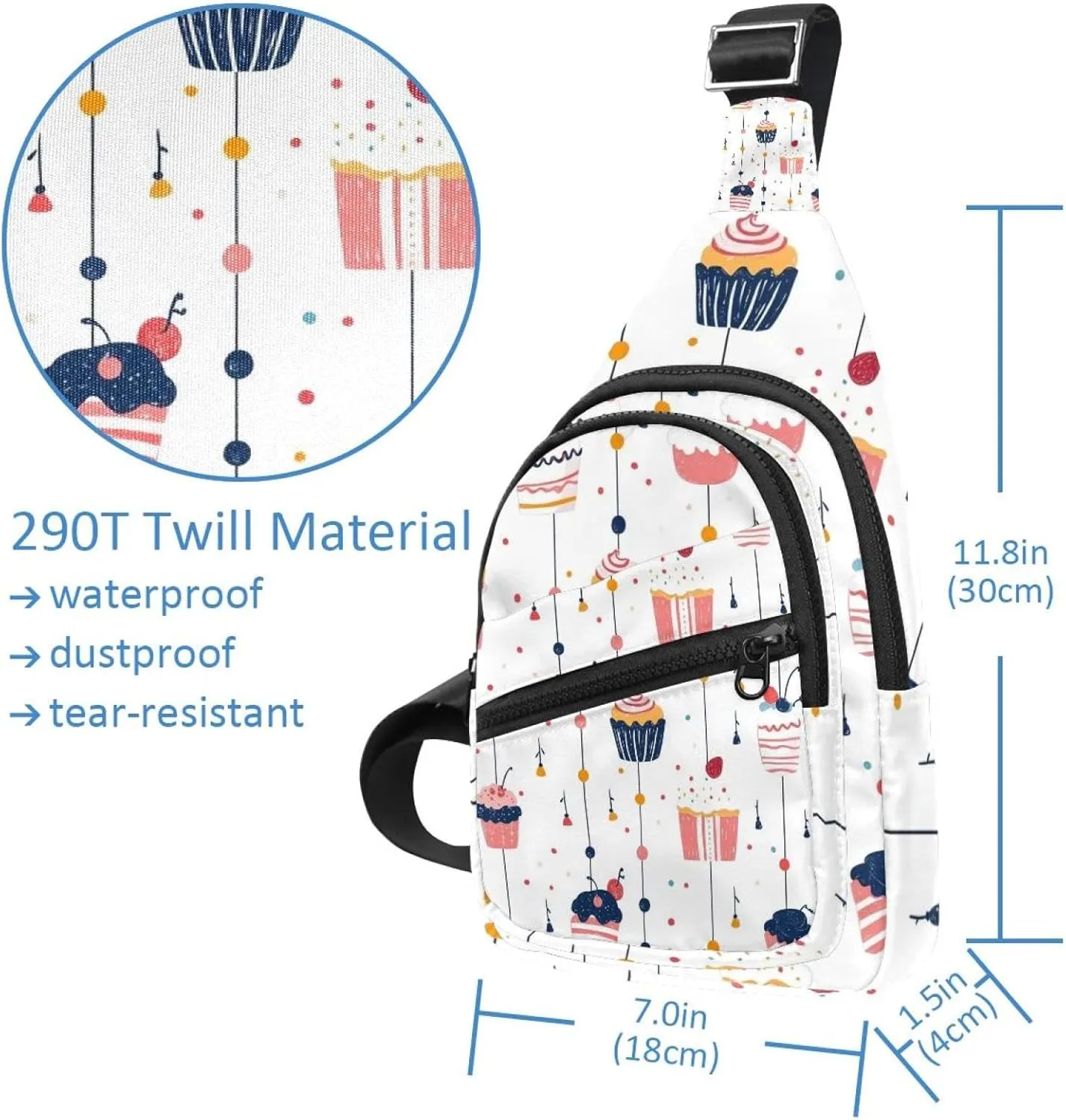 Birthday cream cakes (1) Sling Bag, Crossbody Sling Backpack Travel Hiking Chest Bag Daypack for Purses Shoulder Bag Women Men's